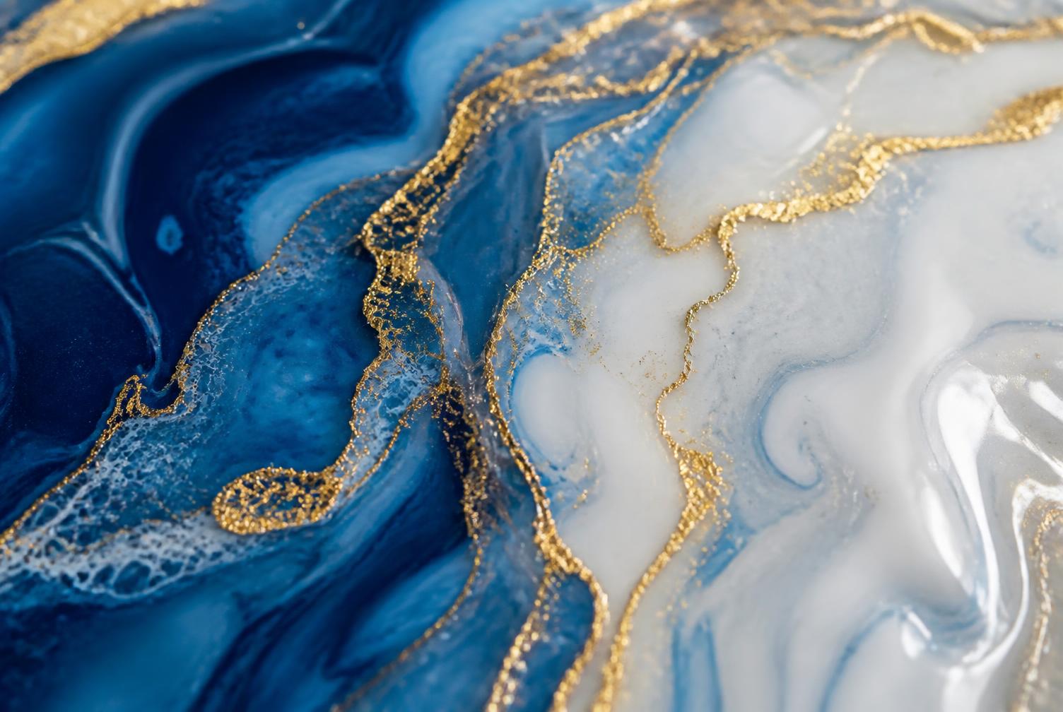 Close detail of a finished resin surface
